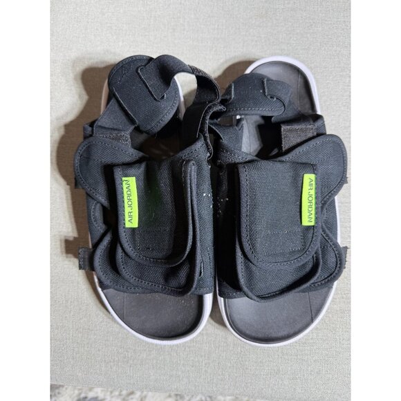 Nike air jordan play slide sandals black/white neon green mens size 9 - Picture 3 of 4